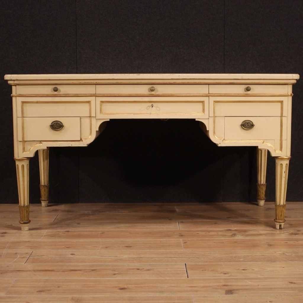 Italian Lacquered And Painted Writing Desk From The 1930s photo furniture