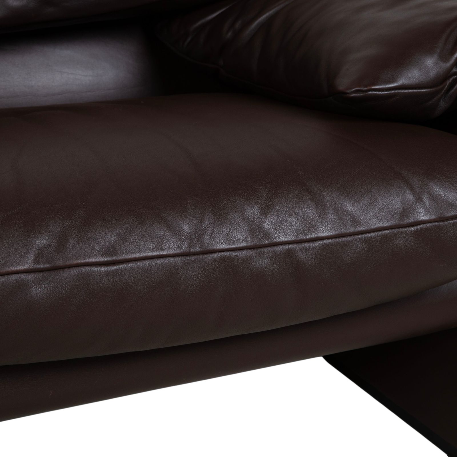 Cassina Maralunga Leather Three Seater Brown Espresso Sofa Manual Function photo 6595.0