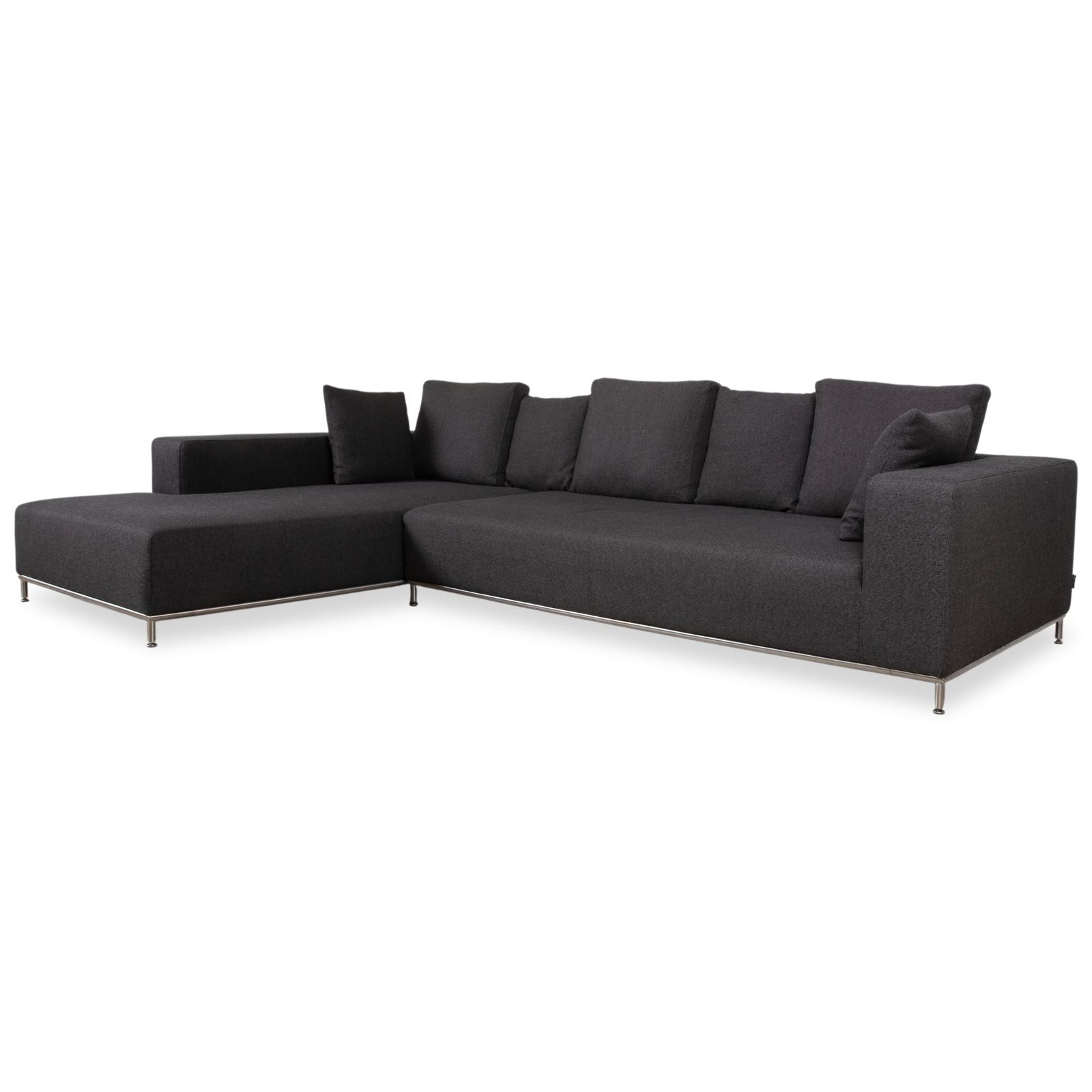 Canapé d'angle La Nuova Casa Granada en tissu gris anthracite