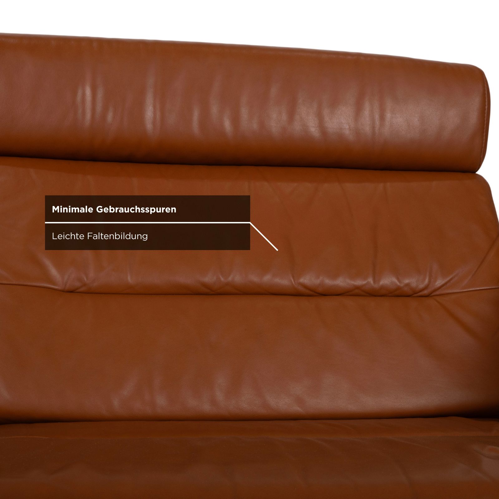 Mobilier Canapé 3 places Stressless Stella en cuir lisse cognac et chrome, avec appuie-têtes, fonction inclinable manuelle photo
