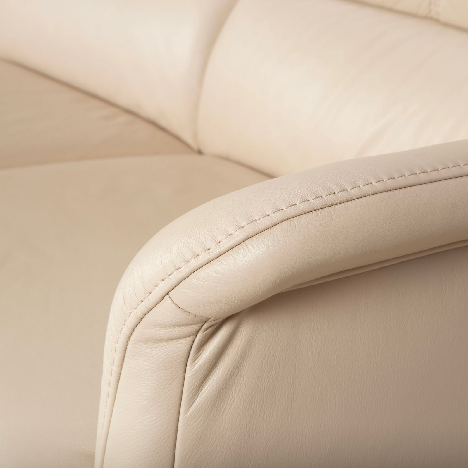 Canapé 3 places Himolla 6001 en cuir beige crème, fonction manuelle photo Mobilier