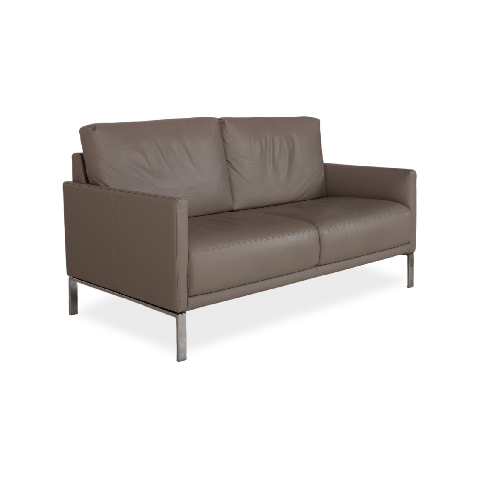 Rolf Benz Cara Leather Two Seater Beige Taupe Sofa Manual Function photo for sale