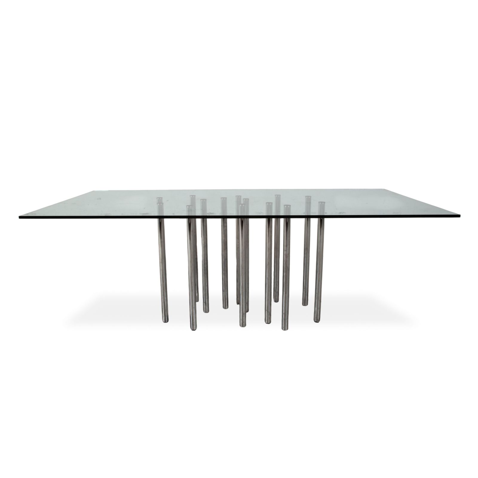 Mobilier Table à manger Bonaldo Mille en verre, chrome argenté, 220 x 100 cm photo
