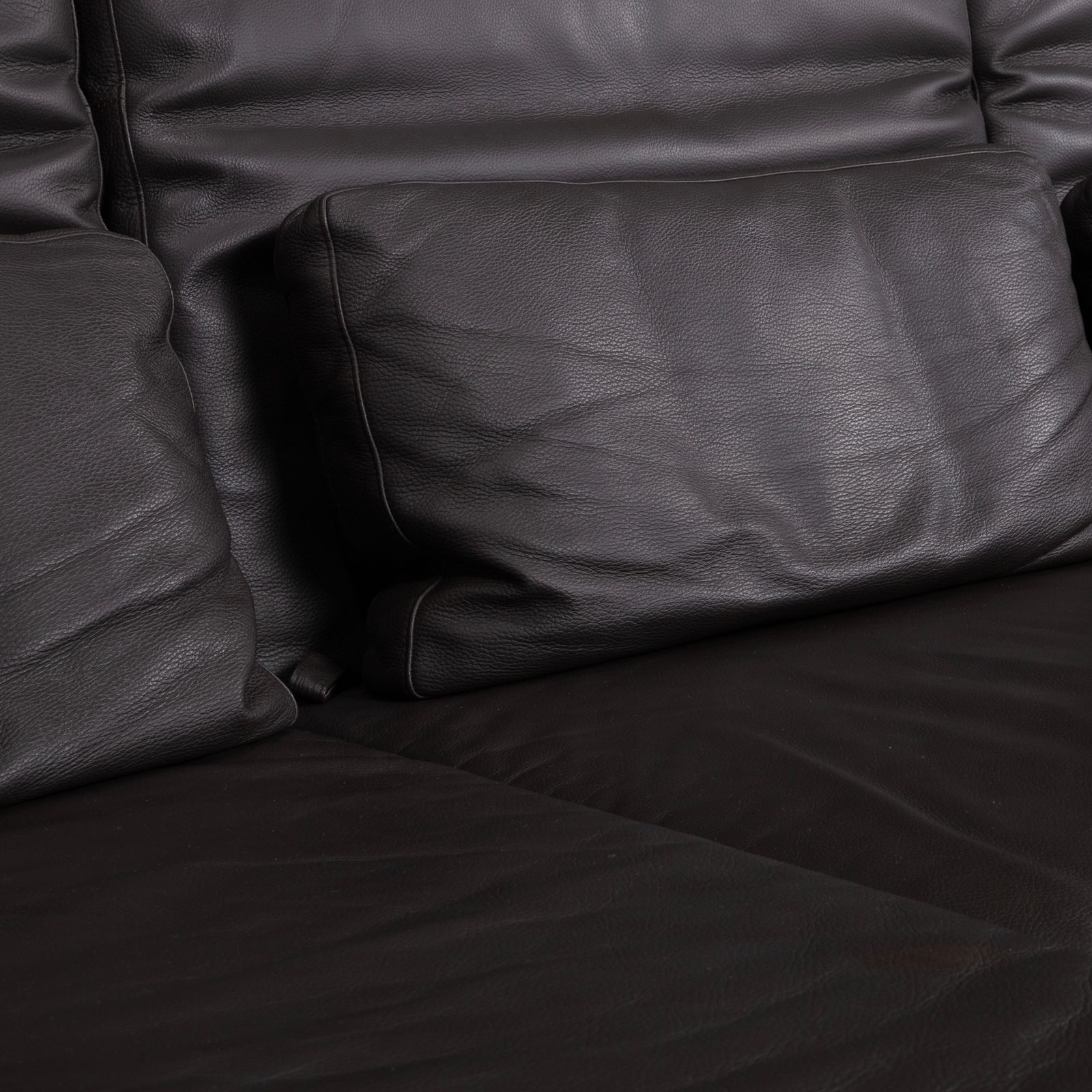 photo furniture Canapé d'angle Brühl Moule en cuir, noir, fonction manuelle