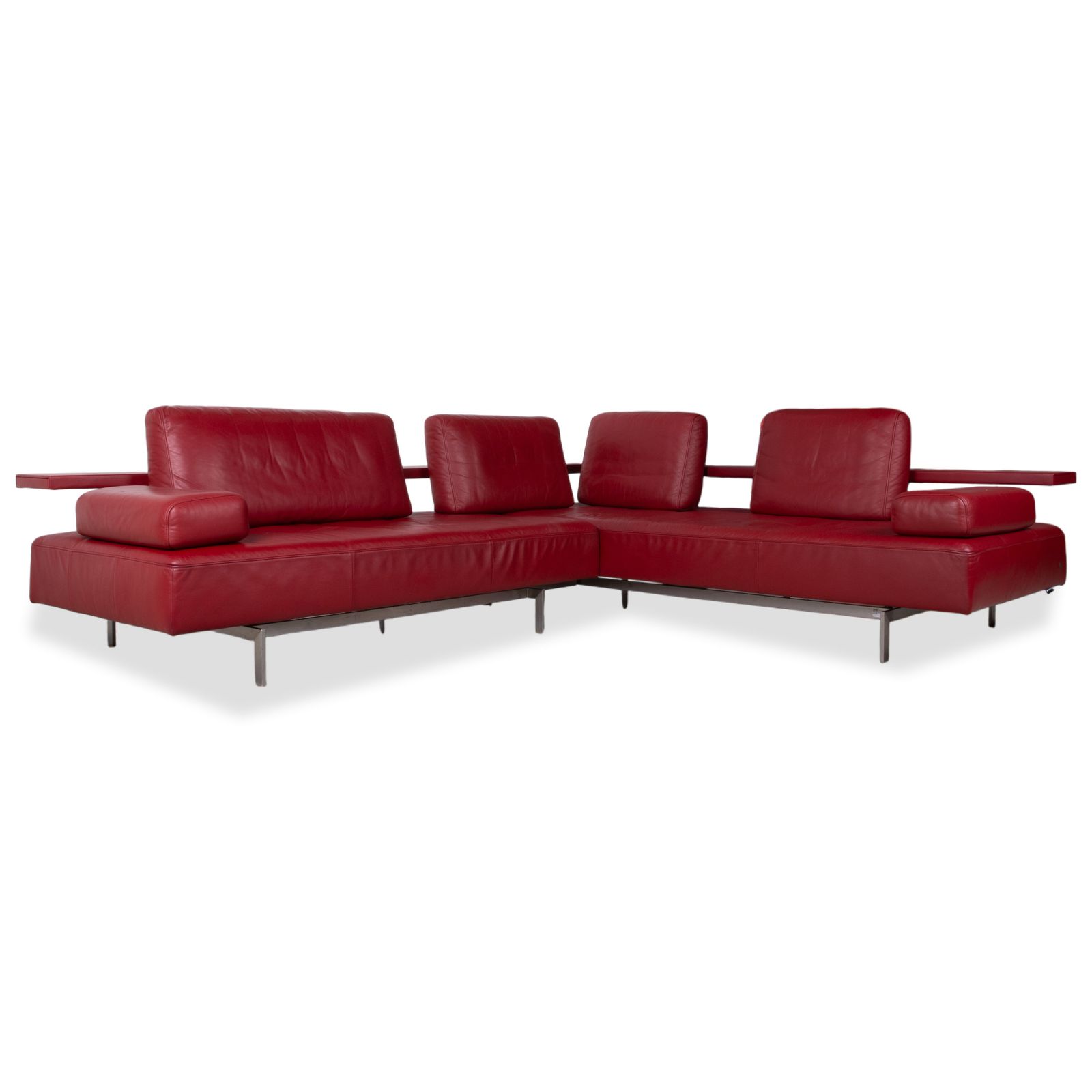 Rolf Benz Dono 6100 Leather Corner Sofa Red Manual Function