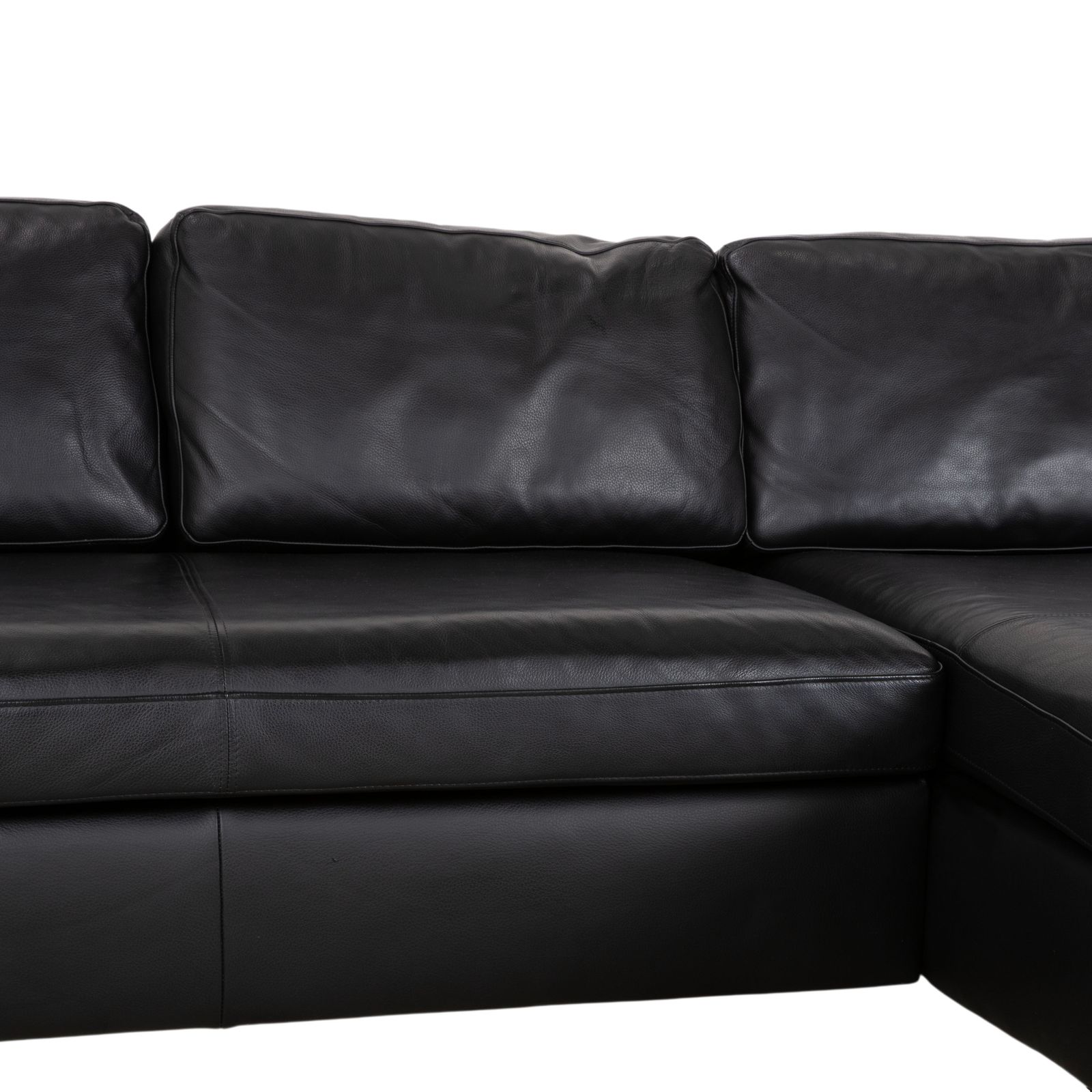 Ewald Schillig Leather Corner Sofa Black photo 2123.0