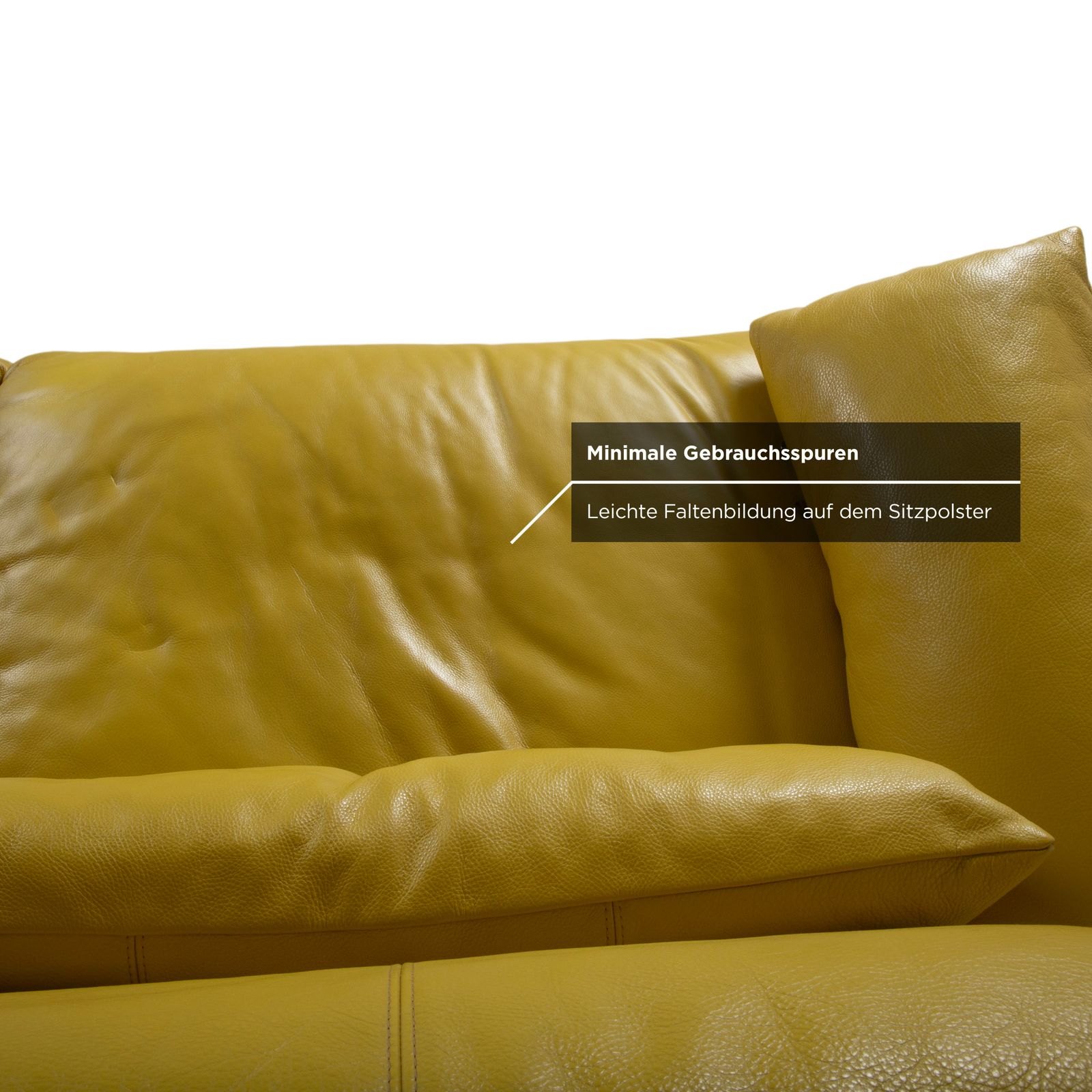 Mobilier Canapé 2 places Koinor Easy en cuir jaune, fonctions électrique et manuelle photo