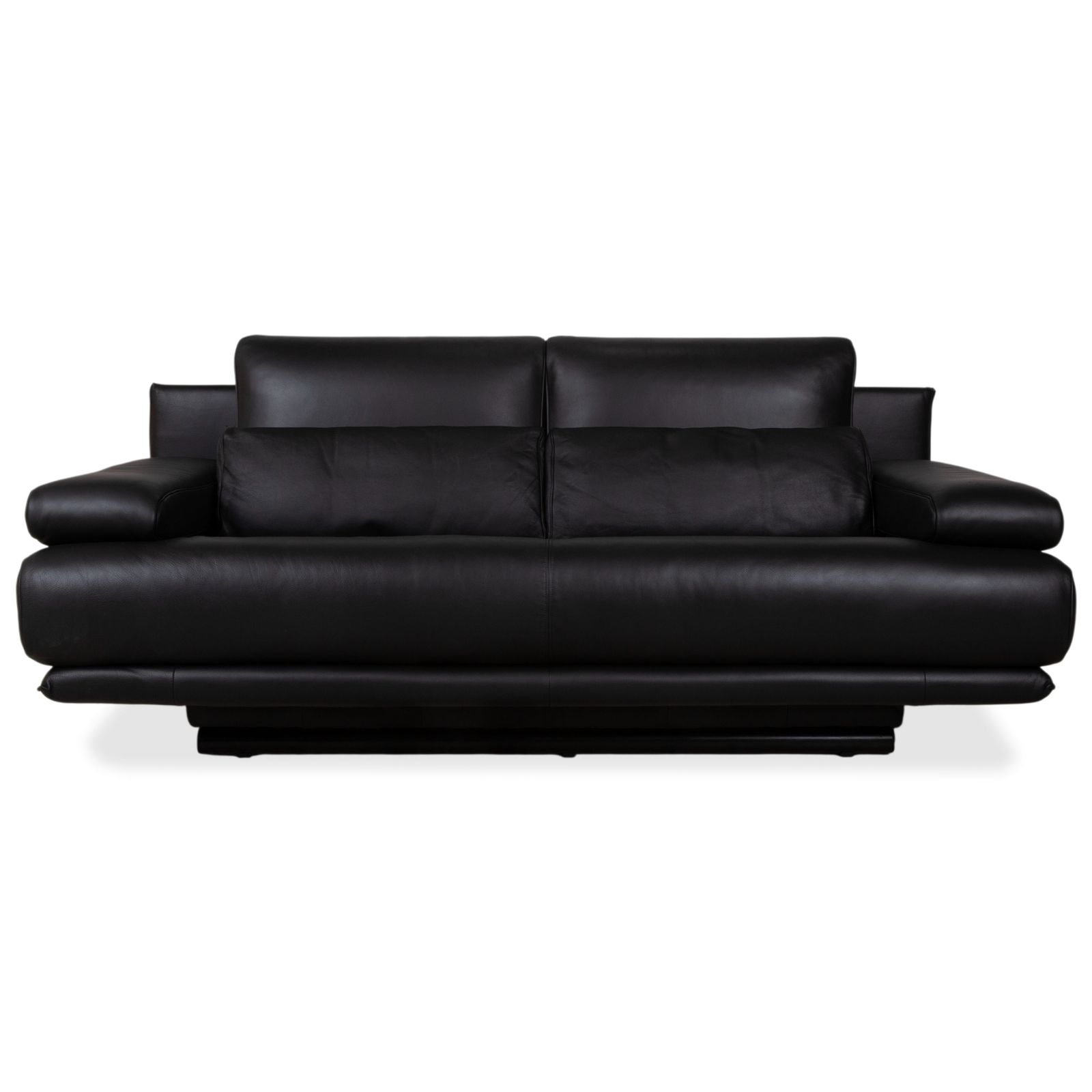 Canapé 2 places en cuir Rolf Benz 6500 noir, fonction manuelle