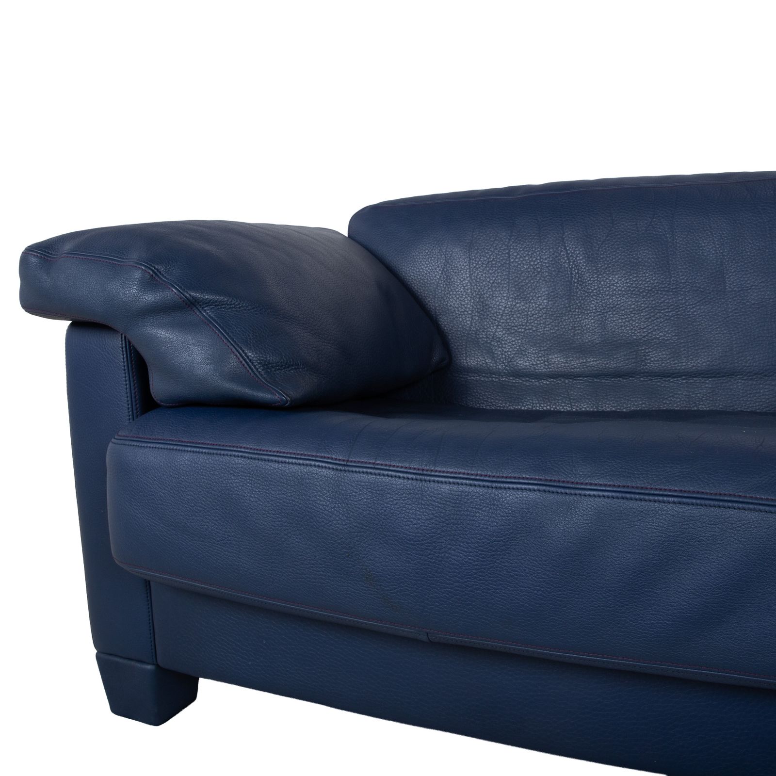 Canapé De Sede DS-17 en cuir 3 places, bleu marine photo for sale