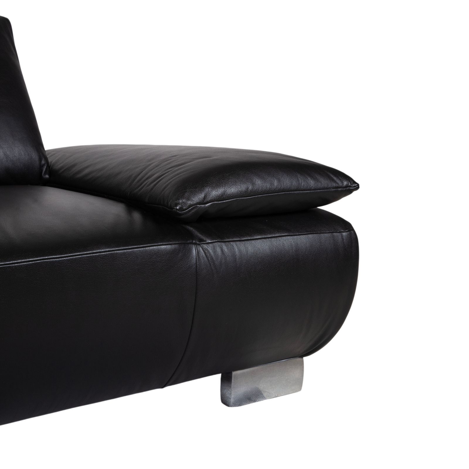 Koinor Volare Leather Three Seater Black Manual Function Sofa photo Furniture