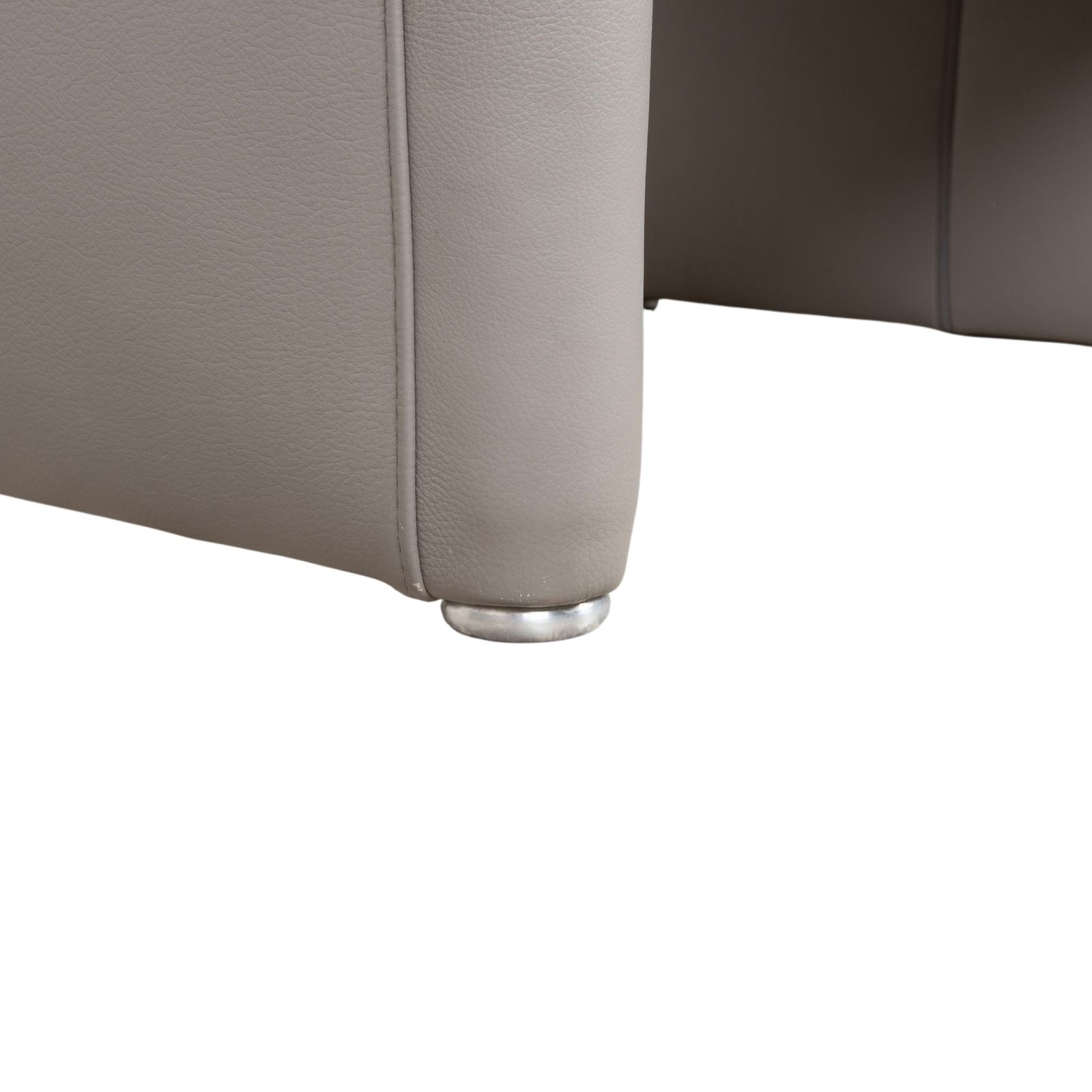 Pouf Koinor en cuir gris photo for sale