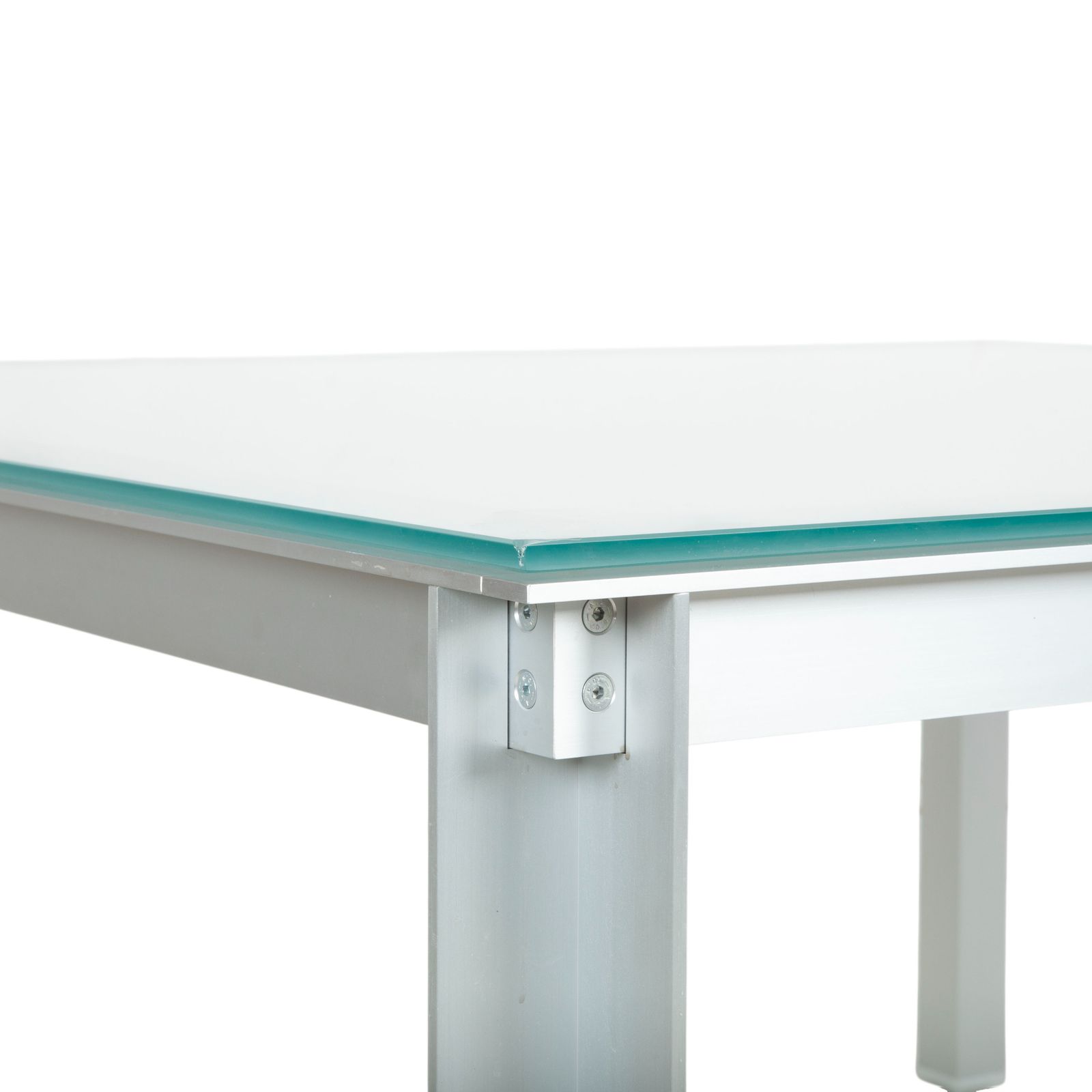 B&B Italia Atavola Glass Satin eettafel zilver photo for sale
