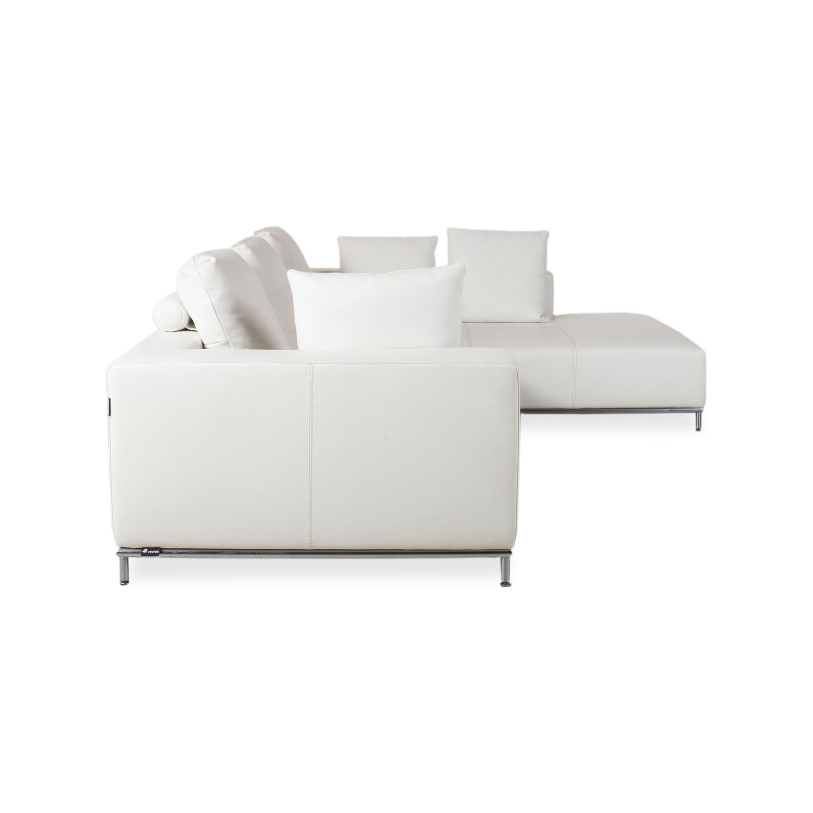 Mobilier Canapé d'angle La Nuova Casa Granada en cuir, blanc crème photo