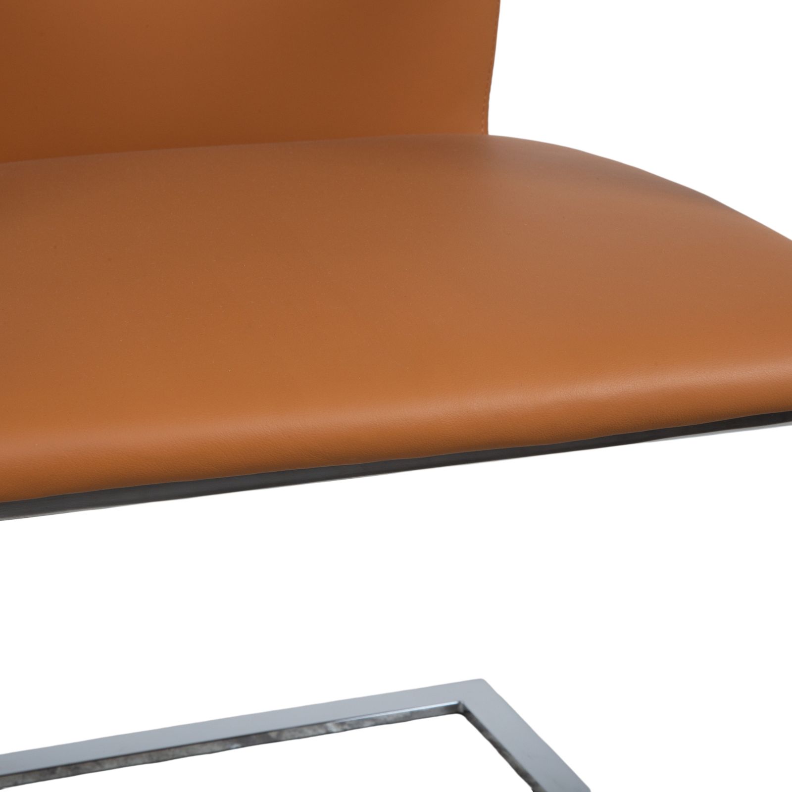 Lot de 6 chaises Tonon Swing en cuir et chrome, cognac brun photo vinterior