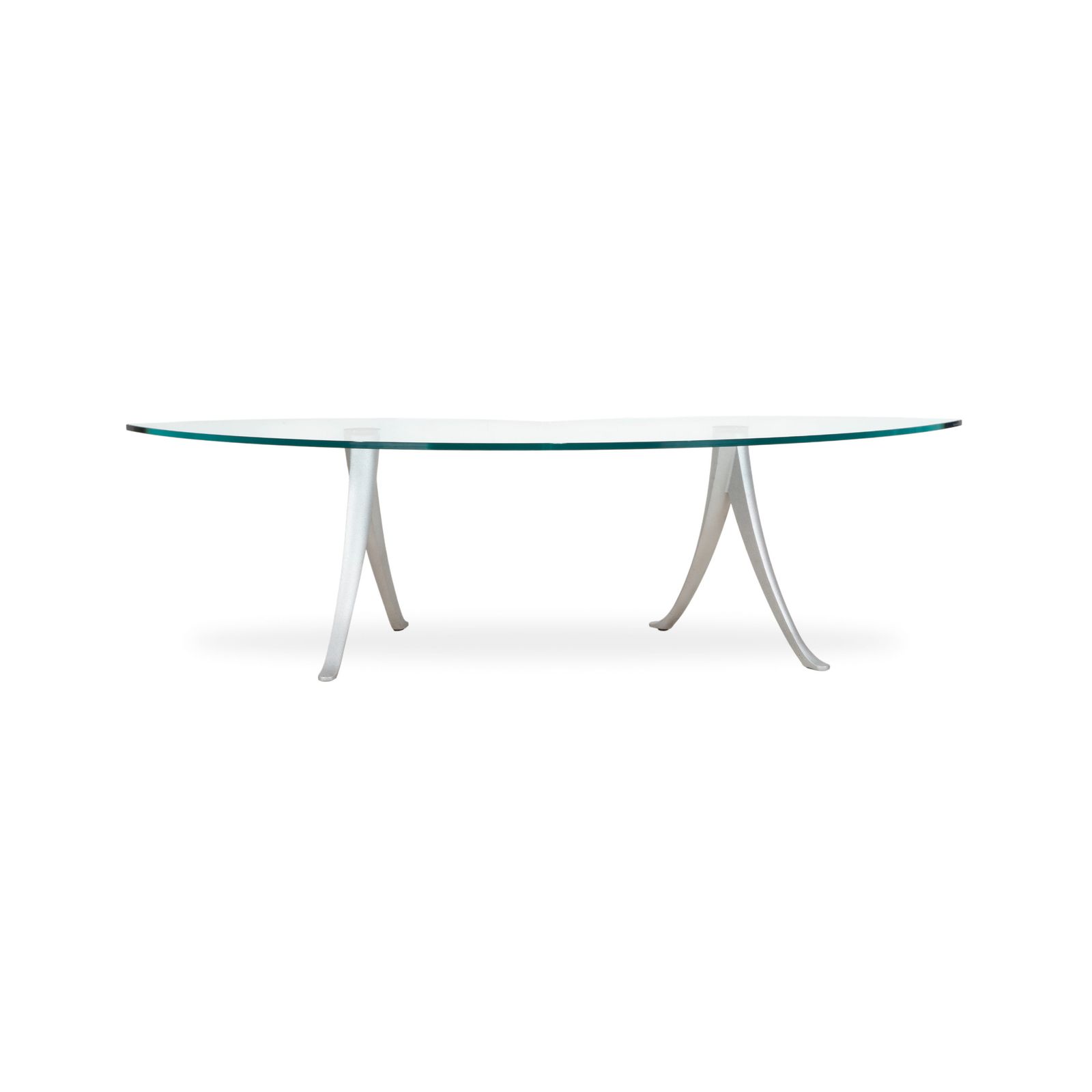 photo furniture Rolf Benz 5021 Glass Coffee Table Aluminum Oval Round