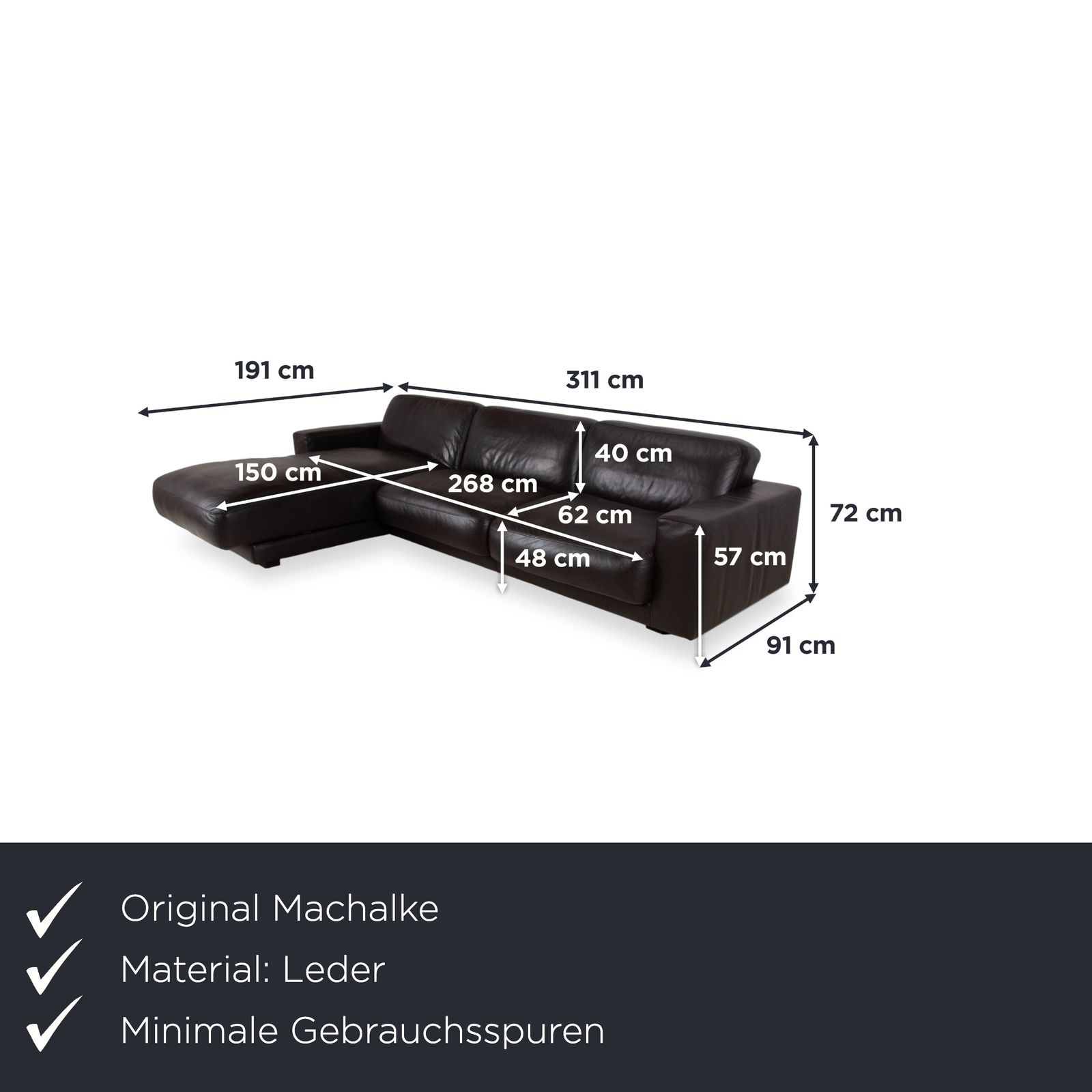 Machalke Nogoya Leren Hoekbank Bruin Espresso Manuele Functie photo furniture