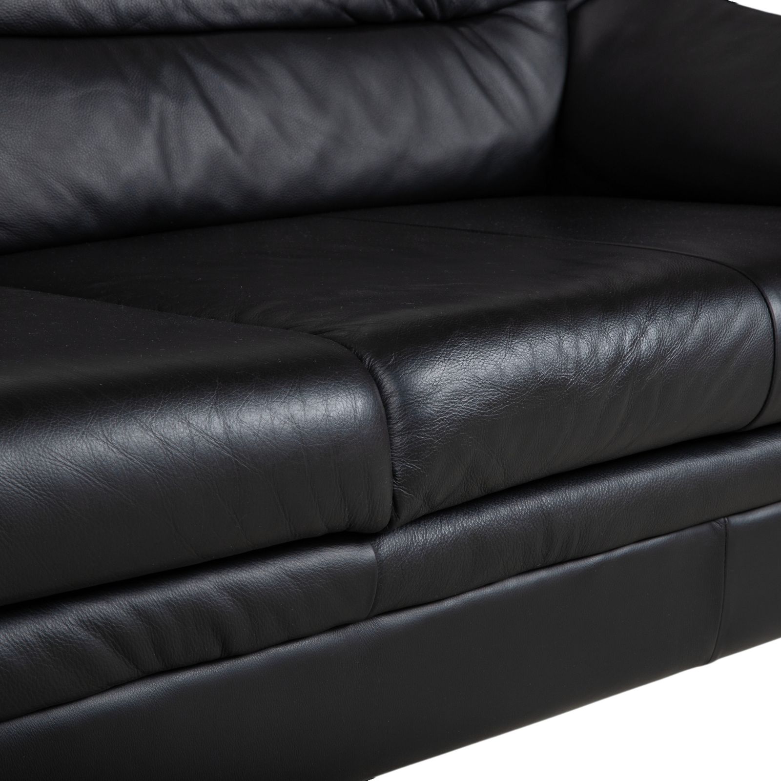 Canapé 2 places Himolla Sleepoly en cuir noir photo 1452.0