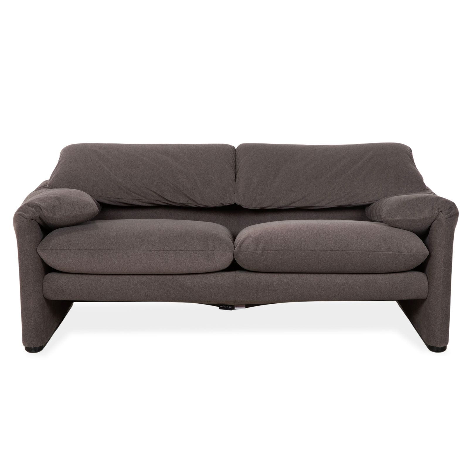 Cassina Maralunga Stof Tweezitsbank, Grijsbeige, Opnieuw Bekleed