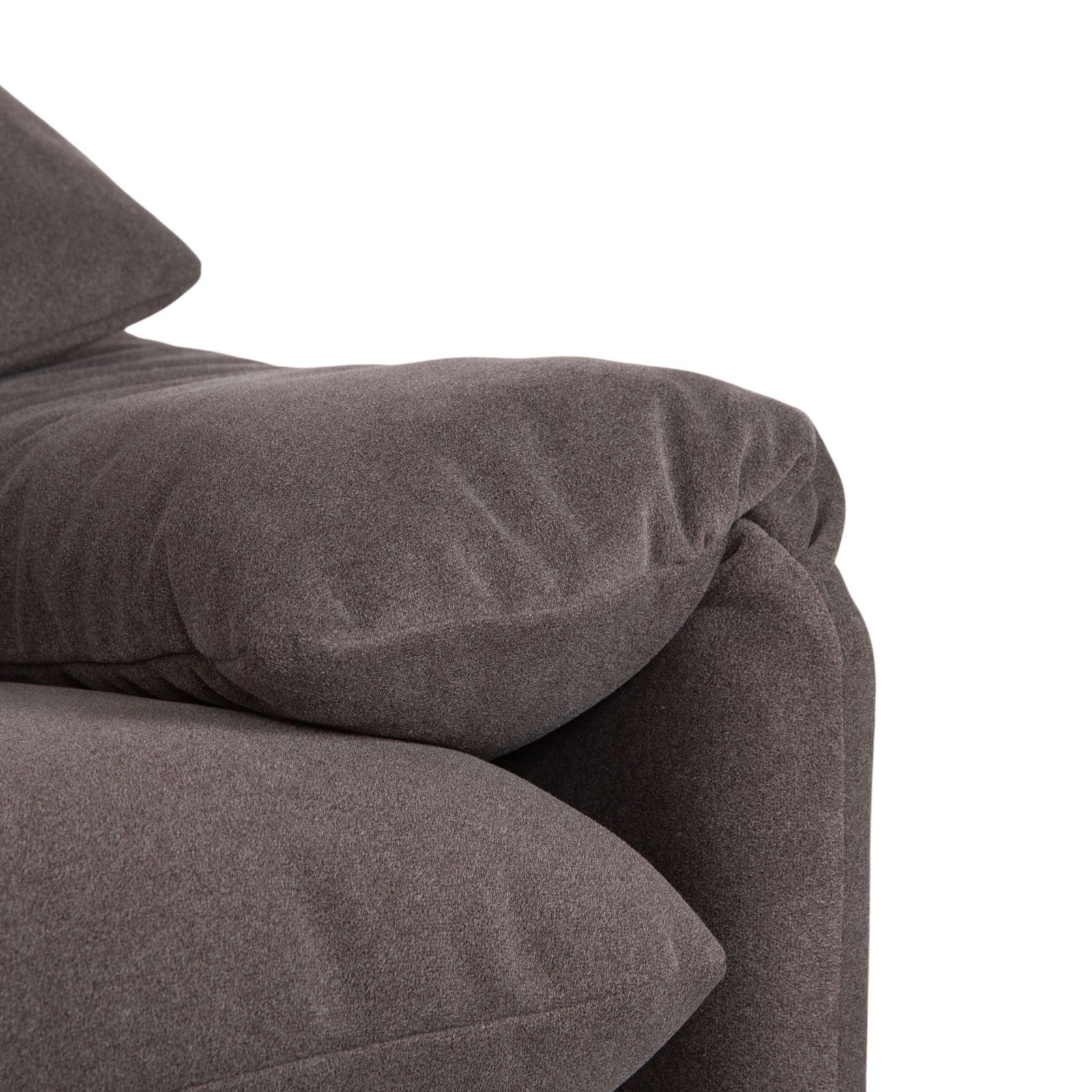 Canapé 2 places Cassina Maralunga en tissu, gris beige, retapissé photo Mobilier