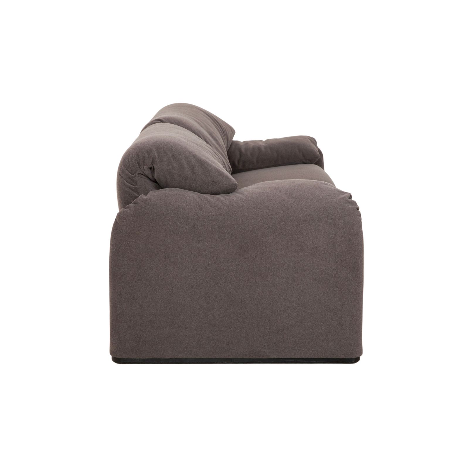Canapé 2 places Cassina Maralunga en tissu, gris beige, retapissé photo vintage