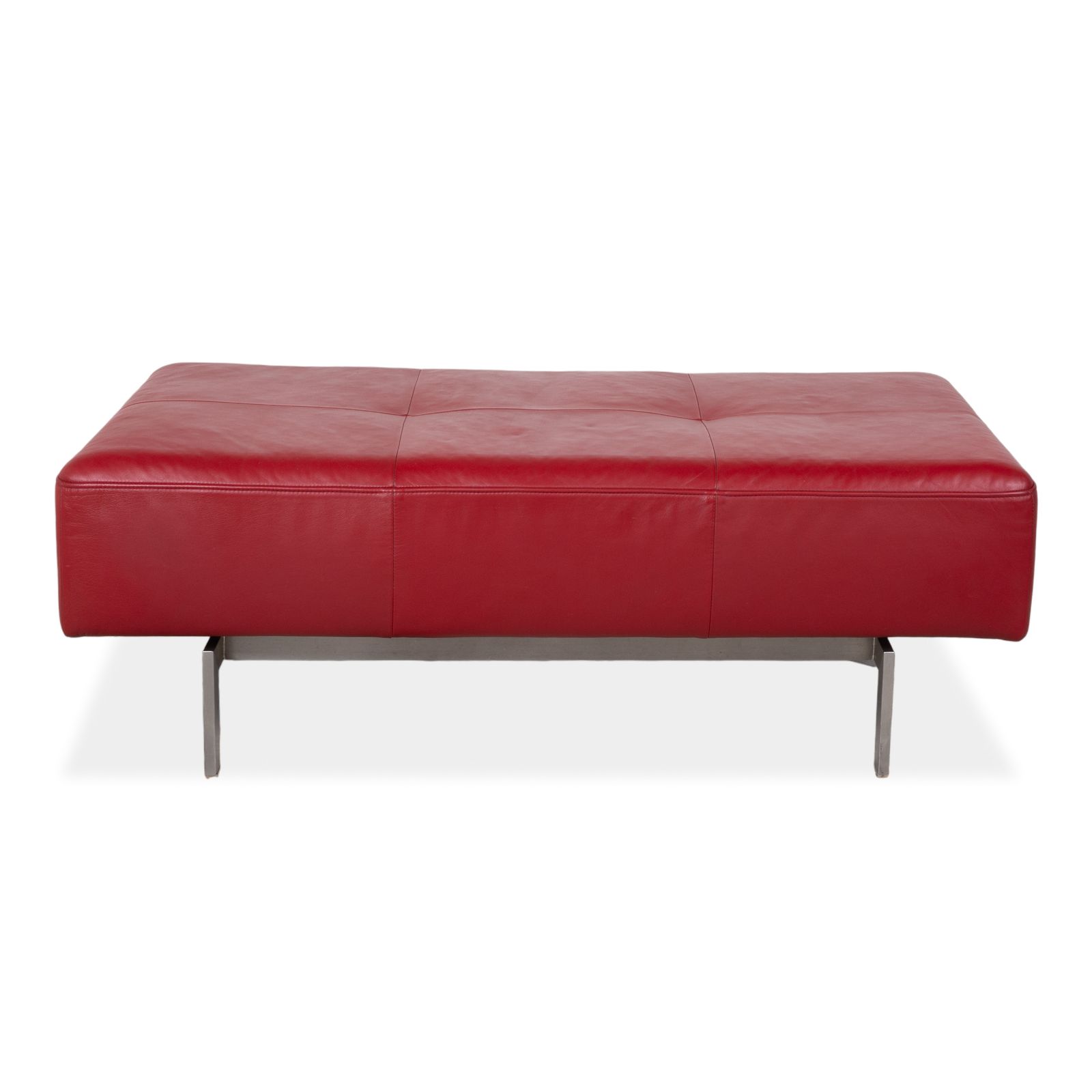 Tabouret Rolf Benz Dono 6100 en cuir rouge photo vinterior
