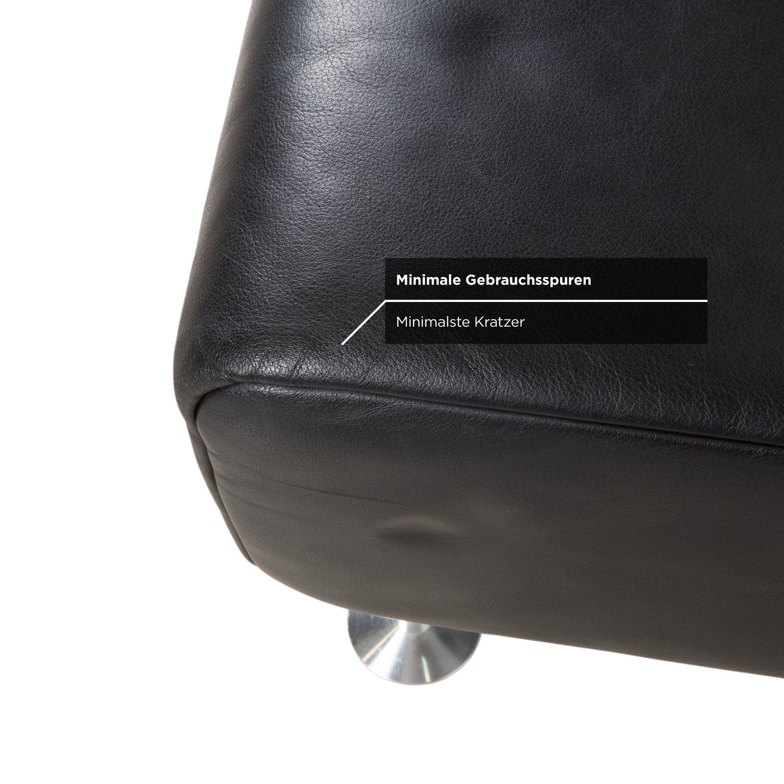 Tabouret Rolf Benz 250 en cuir noir photo vinterior