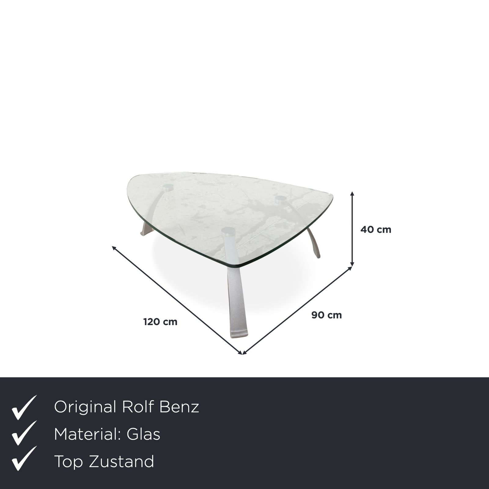 Table basse Rolf Benz 5021 en verre, argentée photo furniture