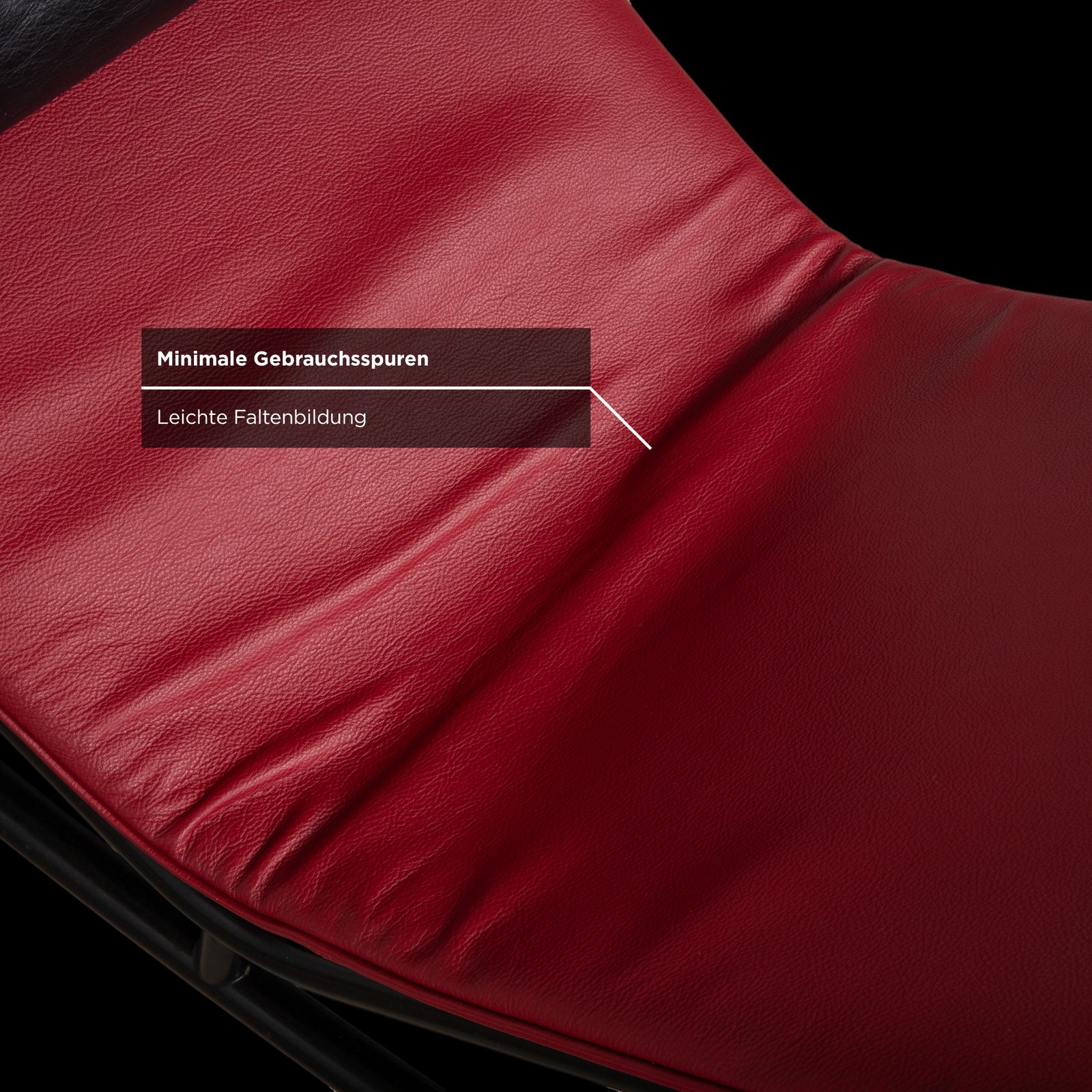 Cassina Le Corbusier Lc 4 Leather Chaise Lounge Red Ruby Black Bauhaus Gliding Function photo vintage
