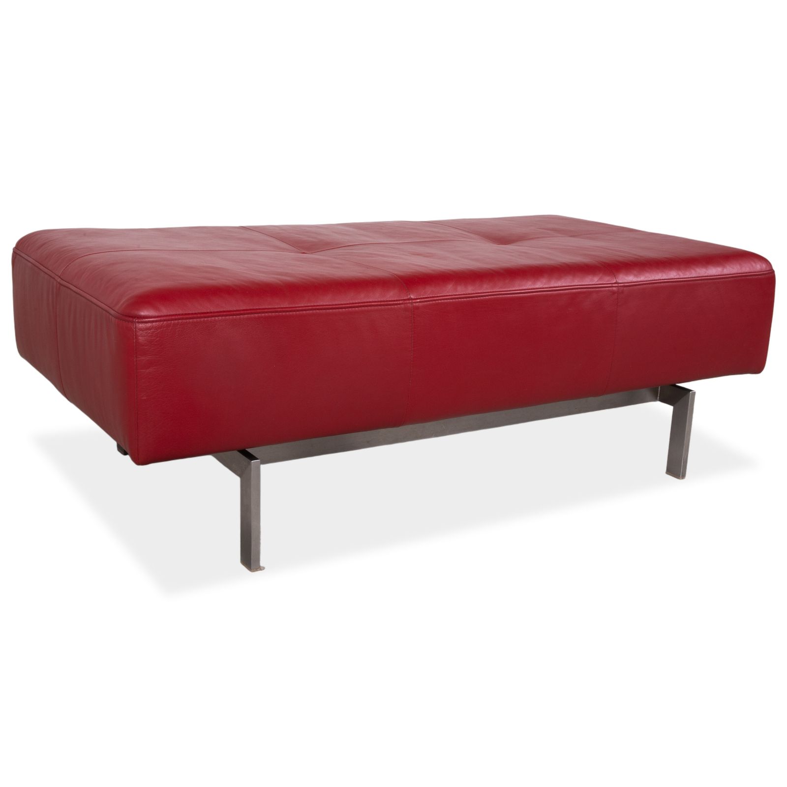 Rolf Benz Dono 6100 Leather Corner Couch With Ottoman, Red, Manual Function photo Furniture