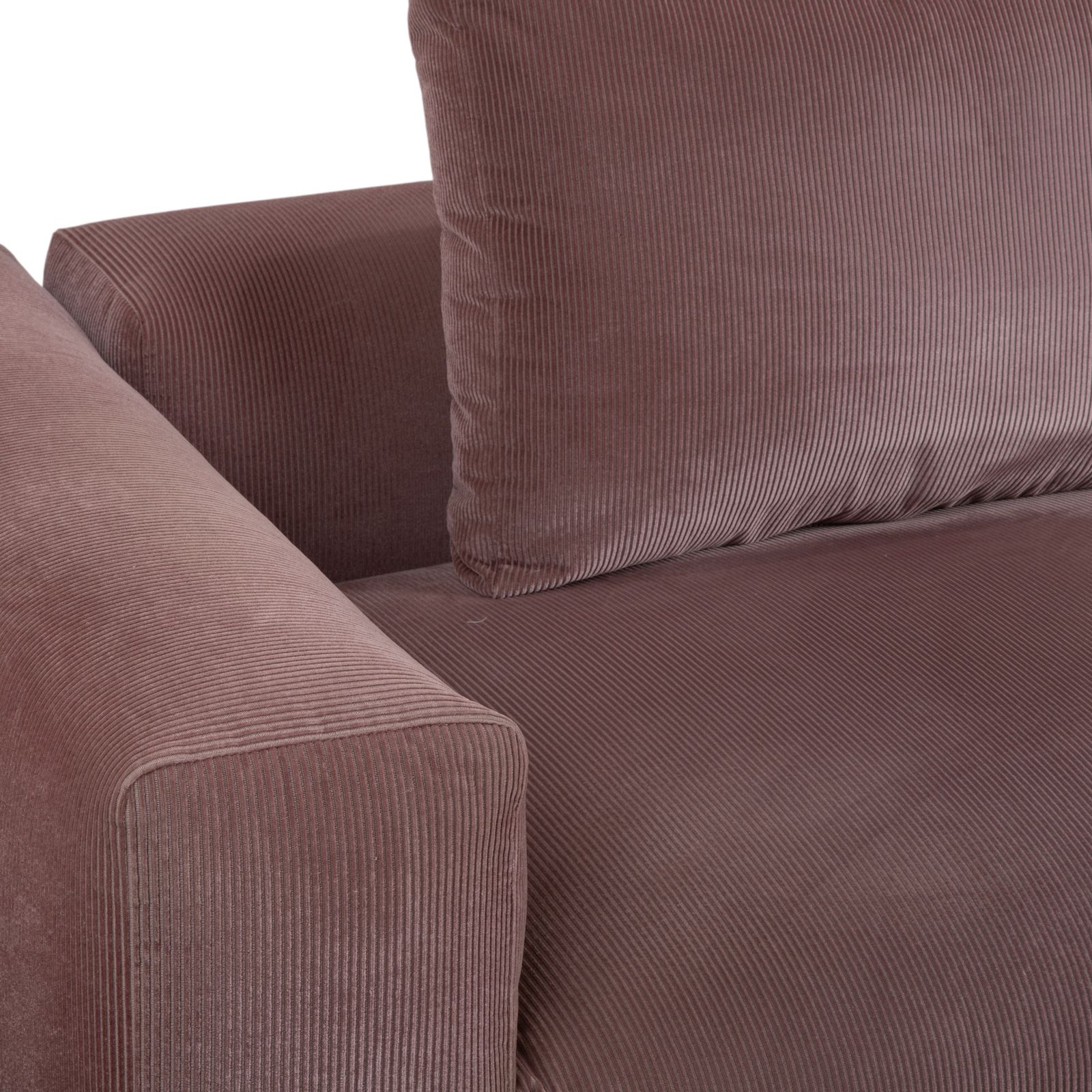 Canapé 3 places COR Moss en tissu velours côtelé rose mauve, avec ottoman photo Mobilier