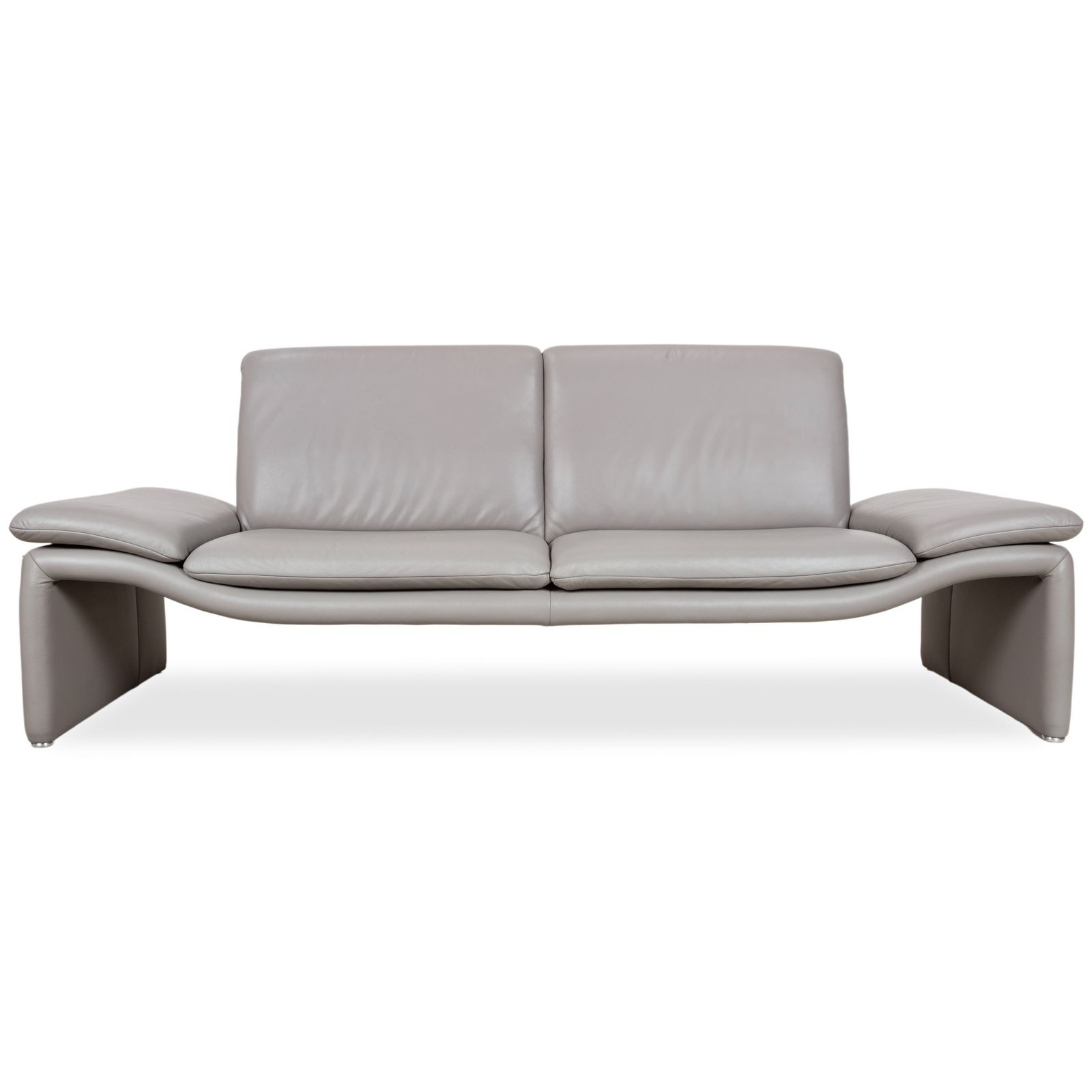 Canapé 3 places et pouf Koinor en cuir gris, fonction manuelle photo 2122.0