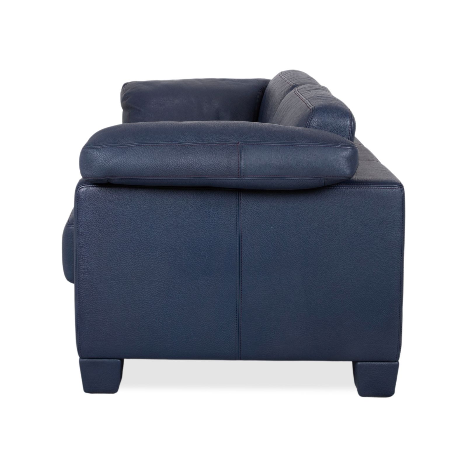 Mobilier De Sede DS-17, canapé 3 places en cuir bleu marine, lot de 2 photo