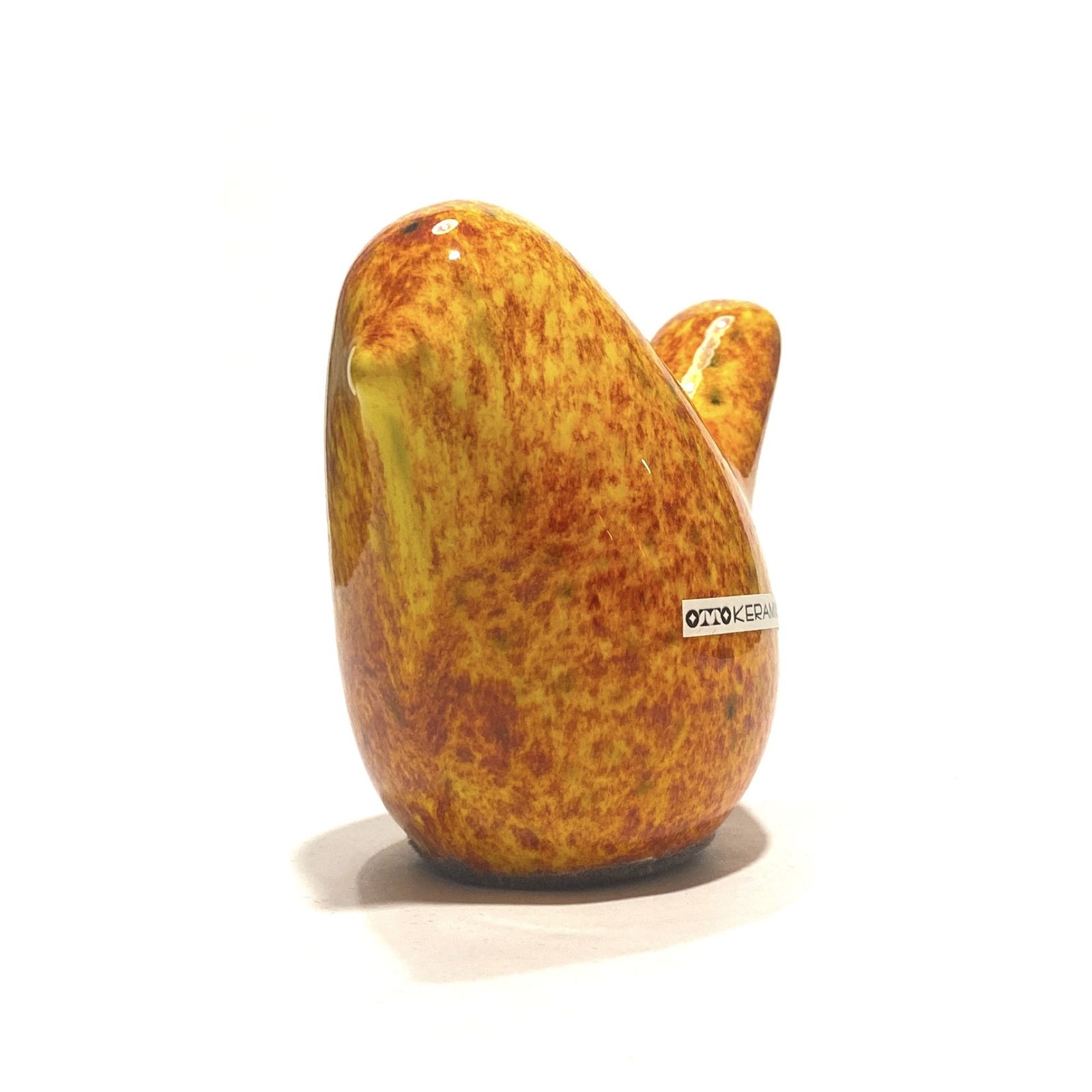 Otto Keramik vogel in Fire-glazuur, keramisch ornament in West German Pottery-stijl photo Woonaccessoires