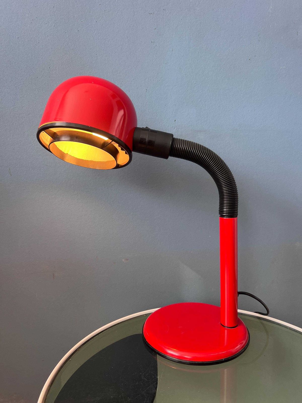 Mid-Century Flexibele Rode Space Age Tafellamp photo furniture