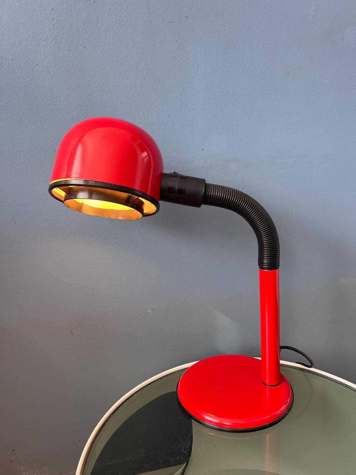 Mid-Century Flexibele Rode Space Age Tafellamp photo for sale