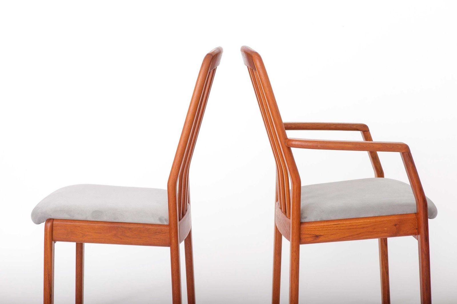 Set Of 6 Vintage Teak Dining Chairs By Dyrlund, 2 Armchairs & 4 Side Chairs, Danish Mid Century Modern, 1970s photo buy