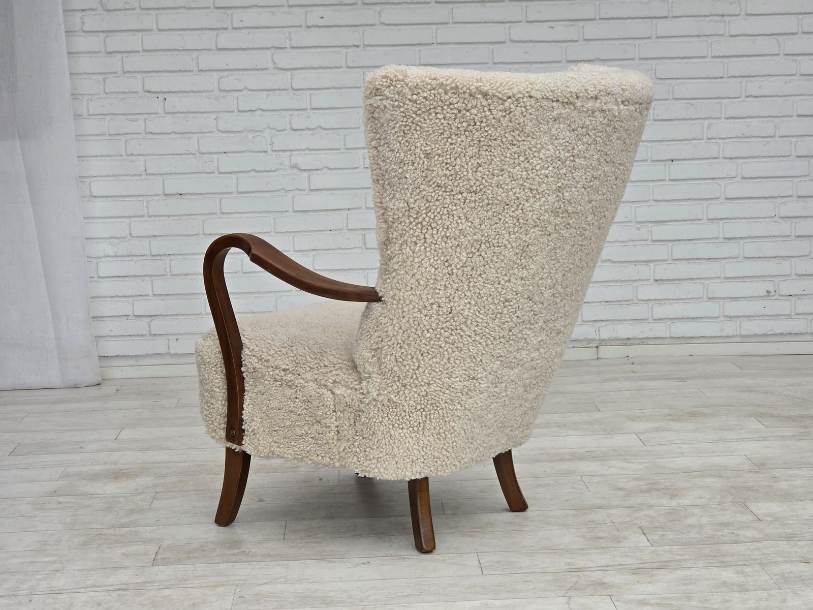 2795.0 1960s, Danish Design By Alfred Christensen, Reupholstered, Genuine Sheepskin. photo