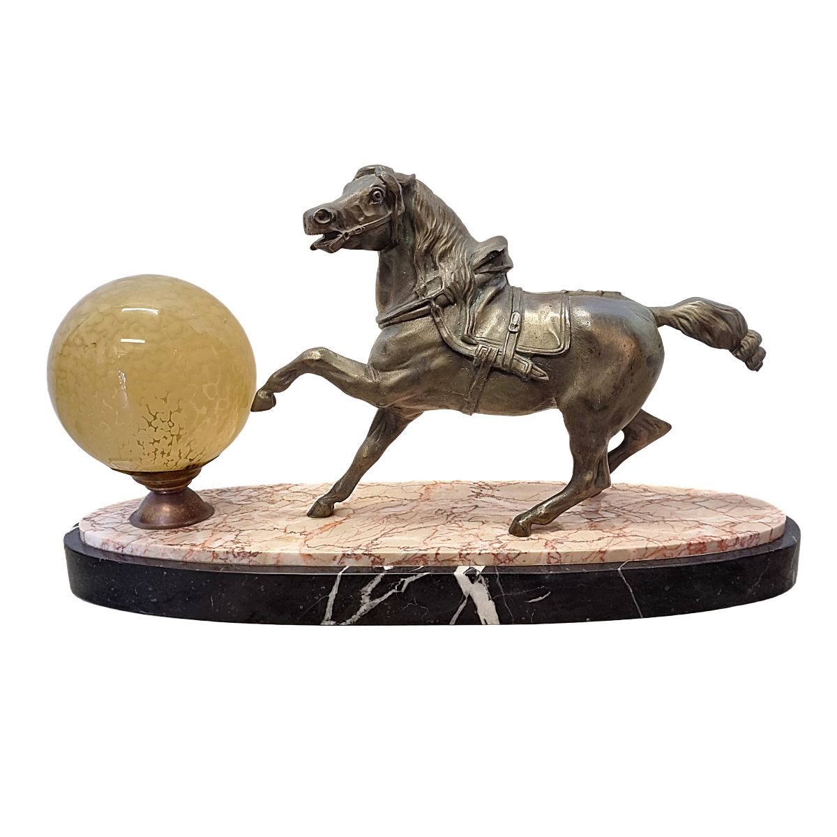 Franse art deco paardenlamp ca. jaren 1930