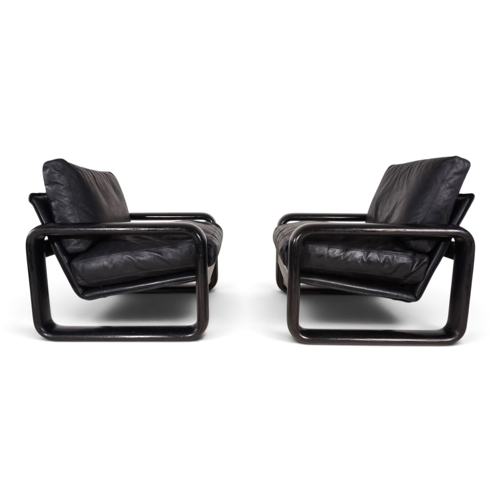 Set Of 2 Rosenthal Hombre Leather Lounge Chairs By Burkhard Vogtherr, 1970 photo furniture