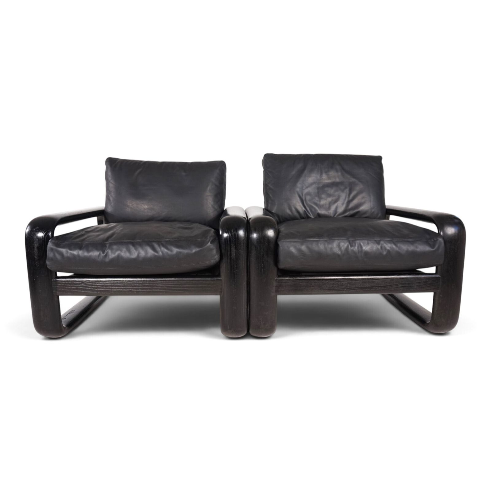 Set Of 2 Rosenthal Hombre Leather Lounge Chairs By Burkhard Vogtherr, 1970 photo Furniture