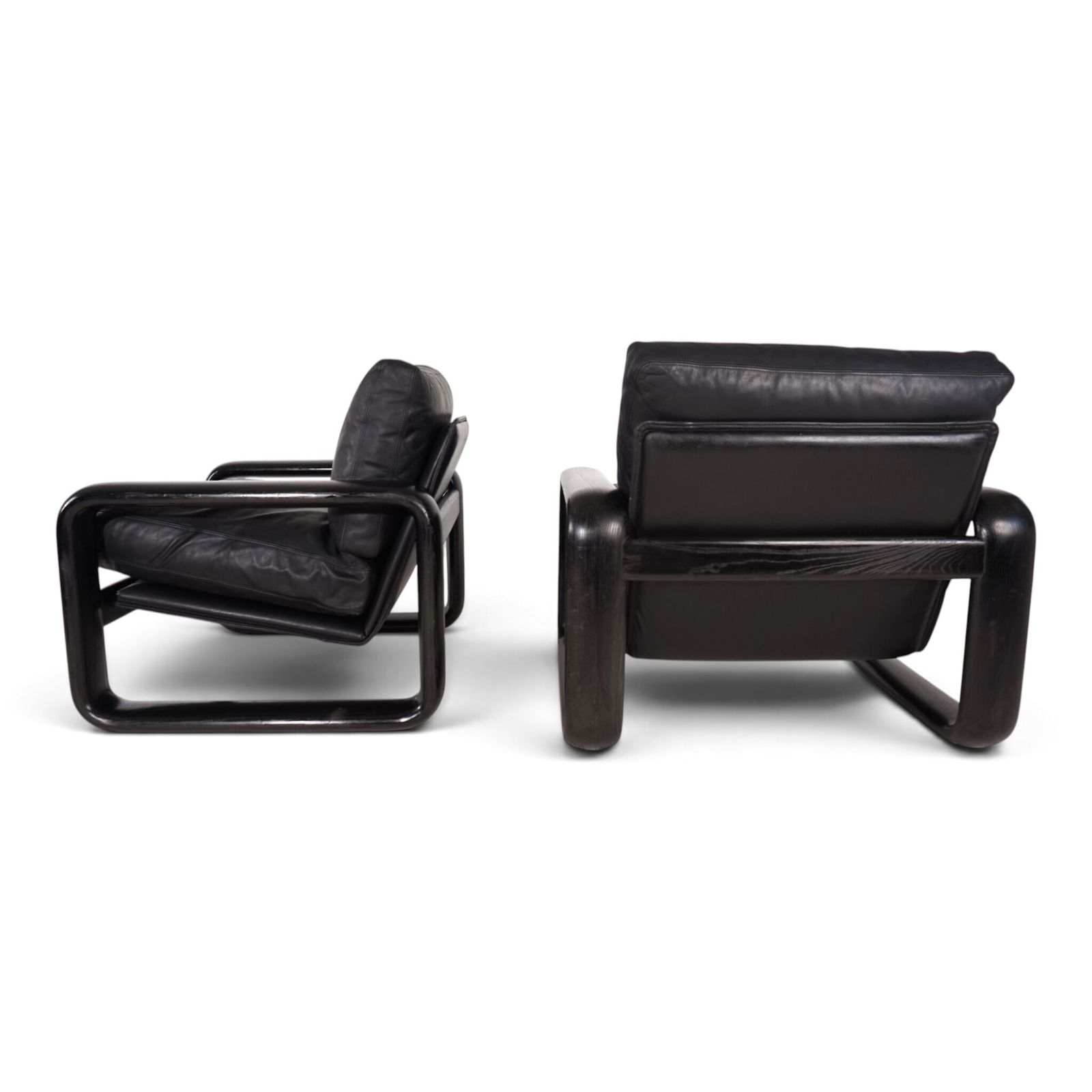 photo for sale Set Of 2 Rosenthal Hombre Leather Lounge Chairs By Burkhard Vogtherr, 1970