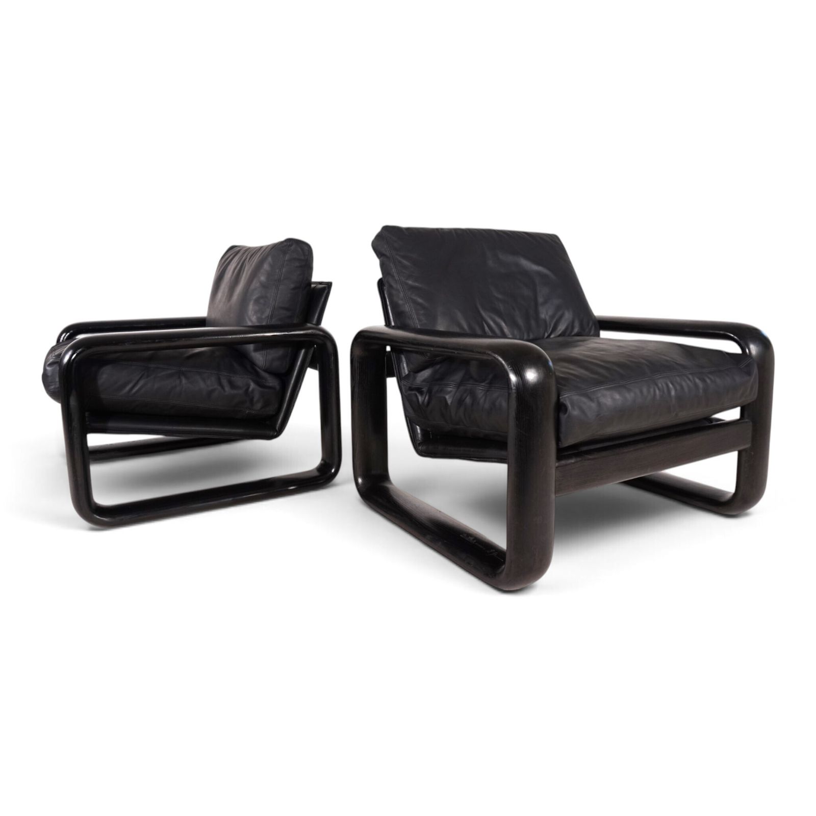 1990.0 Set Of 2 Rosenthal Hombre Leather Lounge Chairs By Burkhard Vogtherr, 1970 photo