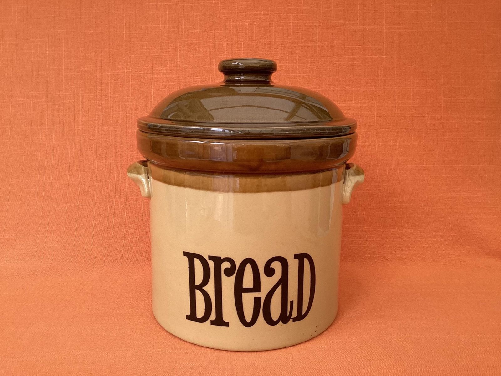 TG Green Granville broodpot uit de jaren 1970, traditionele aardewerken voorraadpot