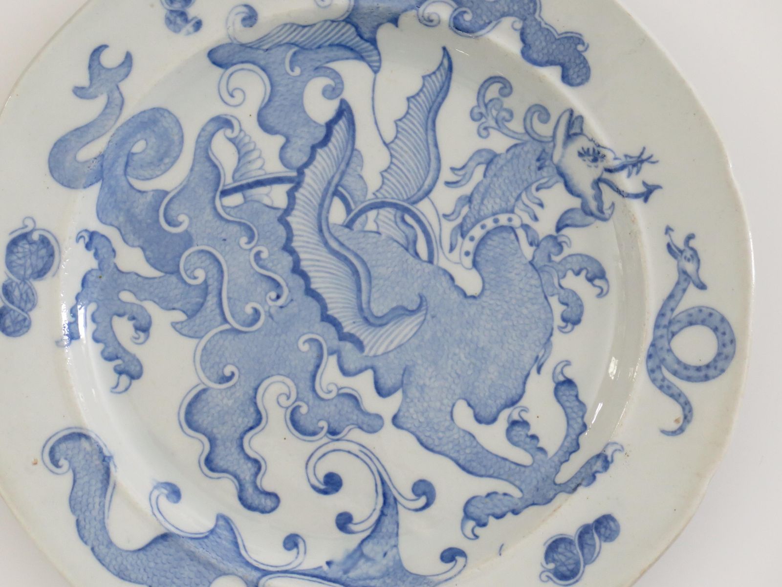 Mason's Ironstone Dinner Plate, Blue Chinese Dragon Pattern, Circa 1818. photo Home Decor