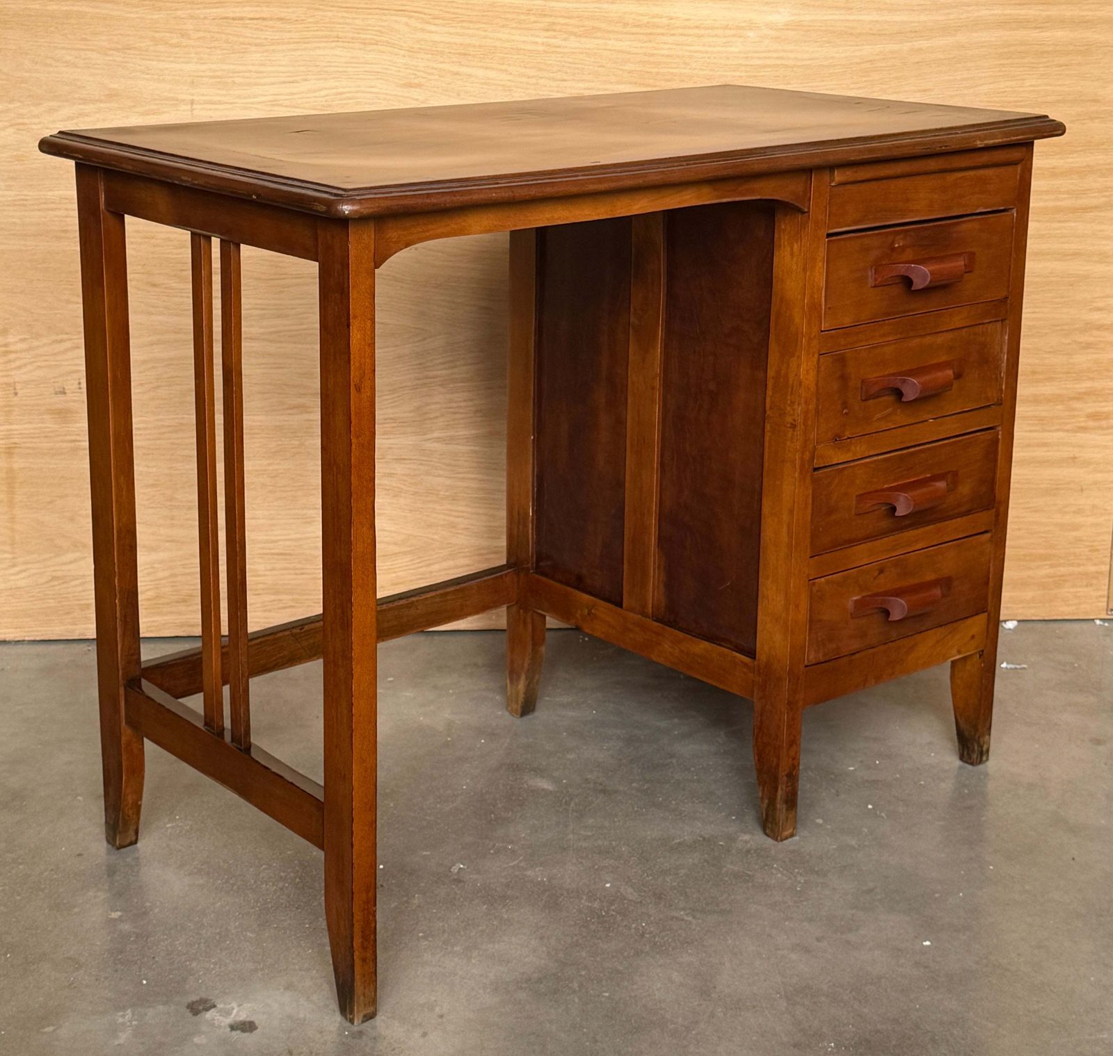 Vintage Spanish Wooden Writing Desk Or Vanity With Four Drawers photo buy
