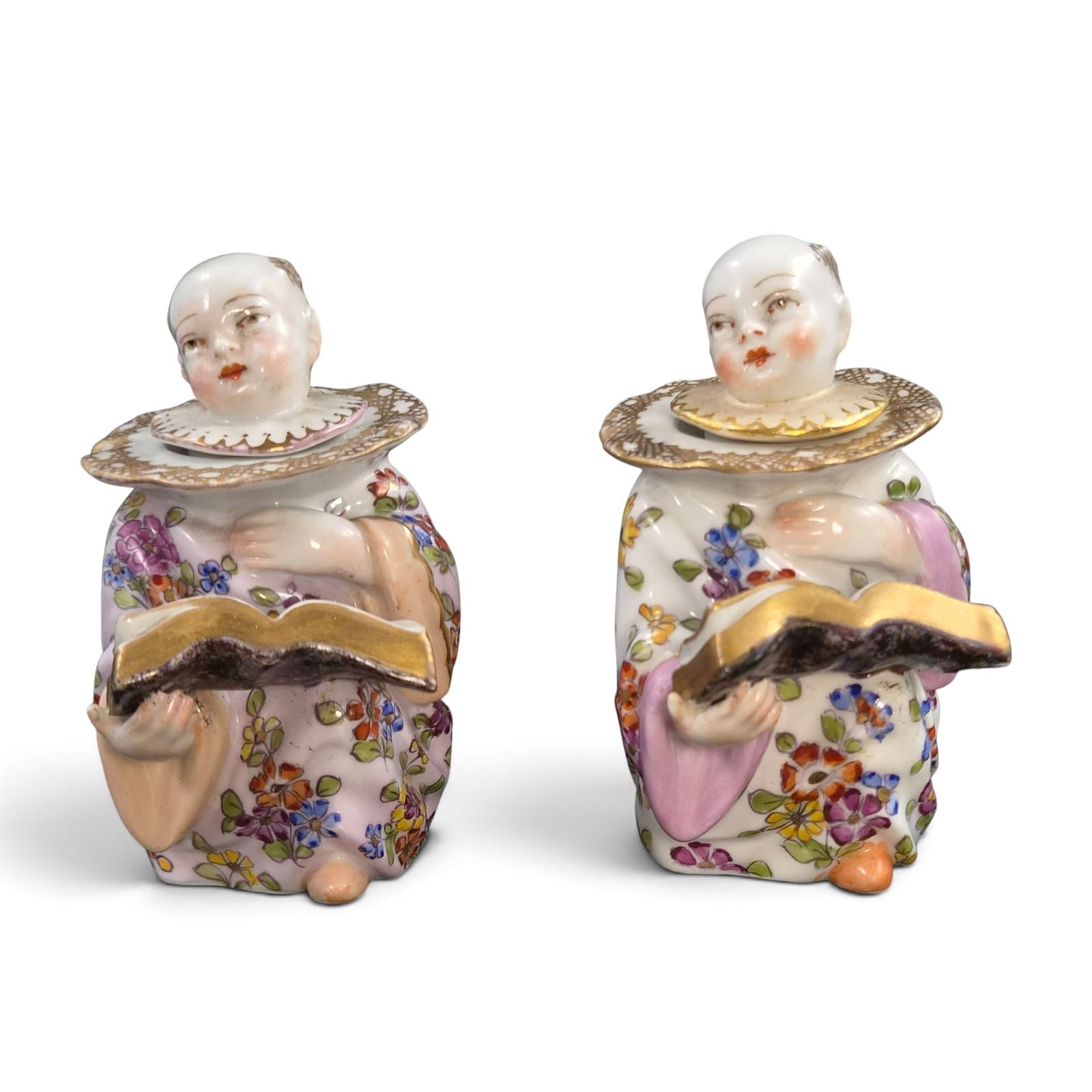 Edmé Samson Porcelain Chinese Singing Boys Inkwells, Paris, C.1850–1860 photo furniture