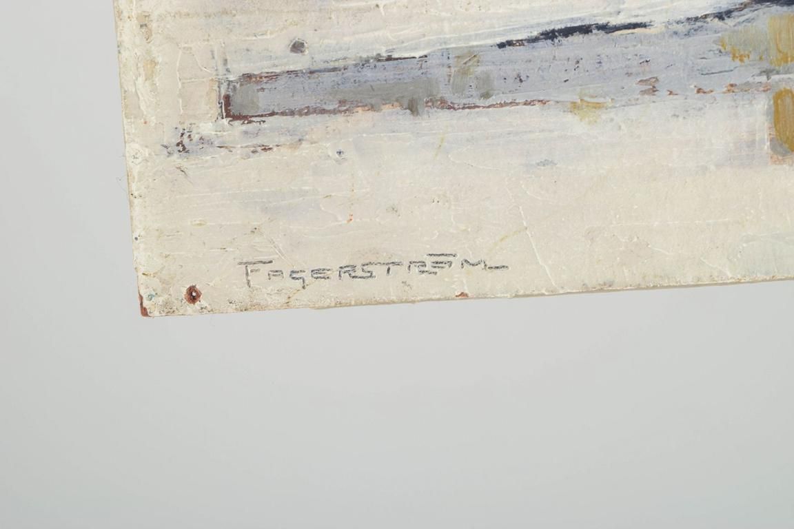 Hans Fagerström. Oil On Board. Modernist Abstract Composition, Mid 20th C. photo Art