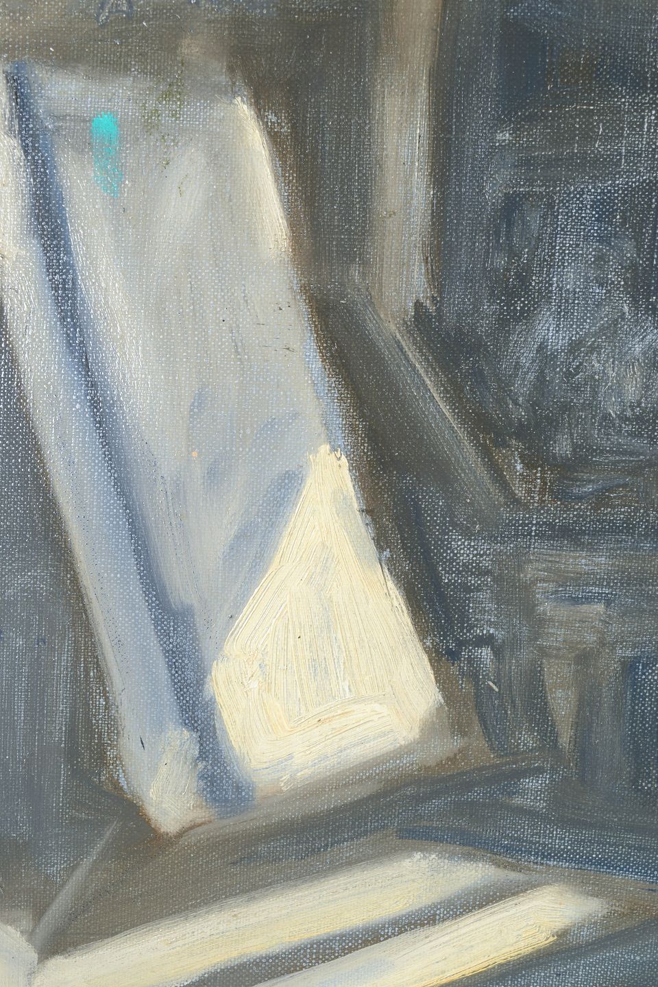 Robert Ladou, artiste français. Huile sur toile. Vue intérieure moderniste. Milieu du XXe siècle. photo furniture