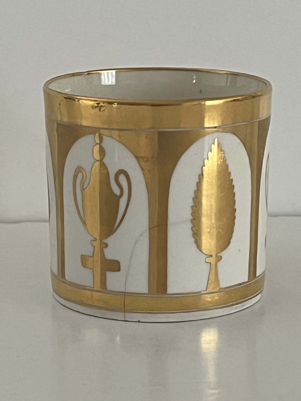 Minton Porseleinen Koffiekopje, Handgeschilderd Volledig Verguld Patroon 238, ca. 1805 photo Woonaccessoires
