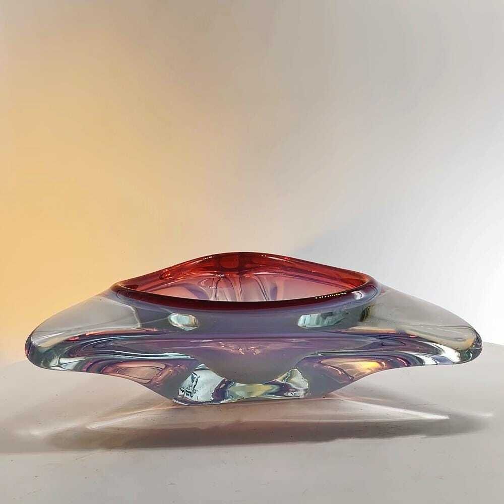 Grand cendrier Murano années 1960, par Flavio Poli pour Seguso, Italie, 26 cm photo furniture